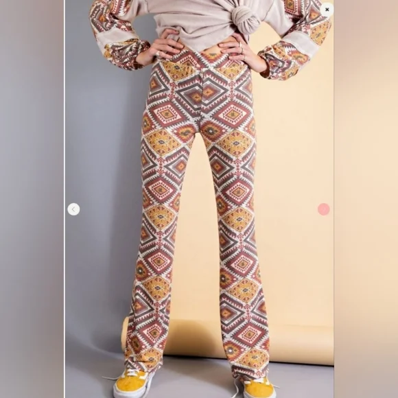 1 left 🔥! Easel Know It All Aztec Print Lounge Pants - Picture 3 of 5